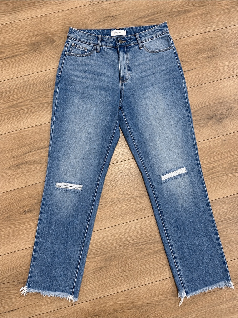 Jelly Beans Light Blue Straight-Leg Distressed Jeans